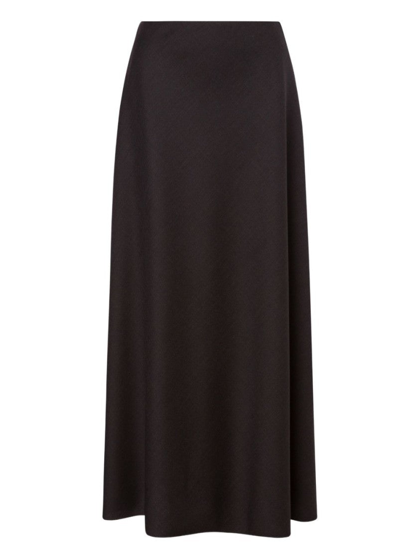 High-Waisted Midi Skirt in Structured Fabric