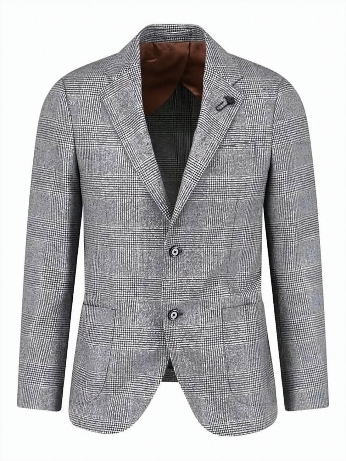 Classic Checkered Tailored Suit Jacket
