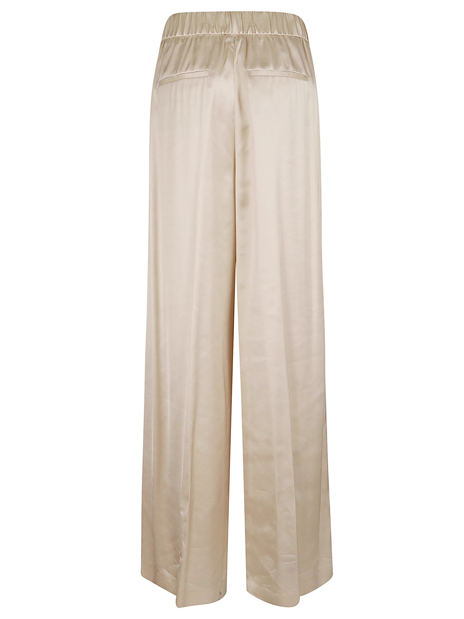 Relaxed Straight-Leg Trousers with Satin-Like Finish