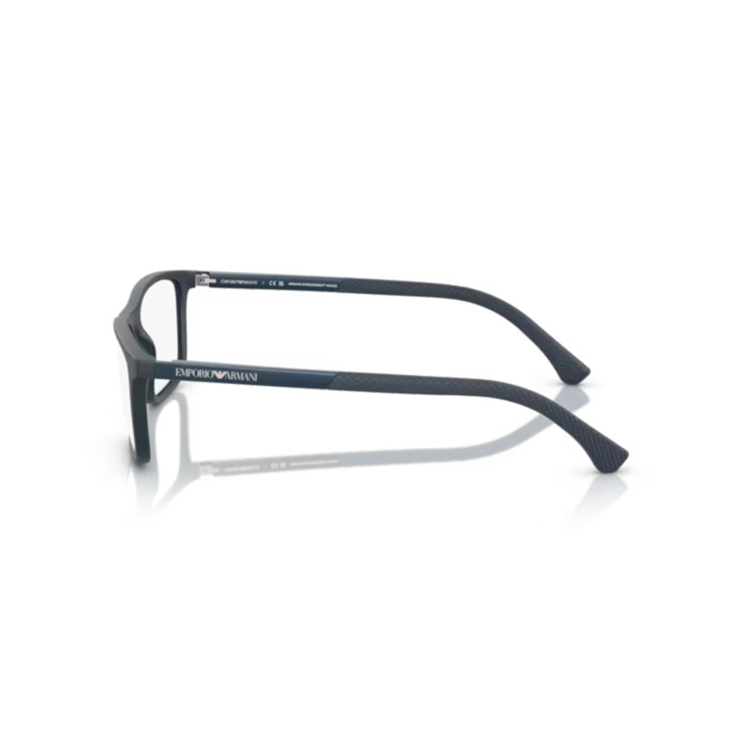 0ea3069 Rectangular Matte Black Eyeglasses with Textured Temples