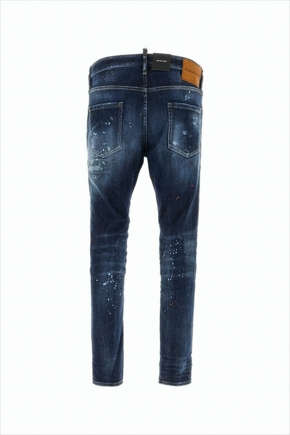 Distressed Dark Blue Slim Fit Denim Pants