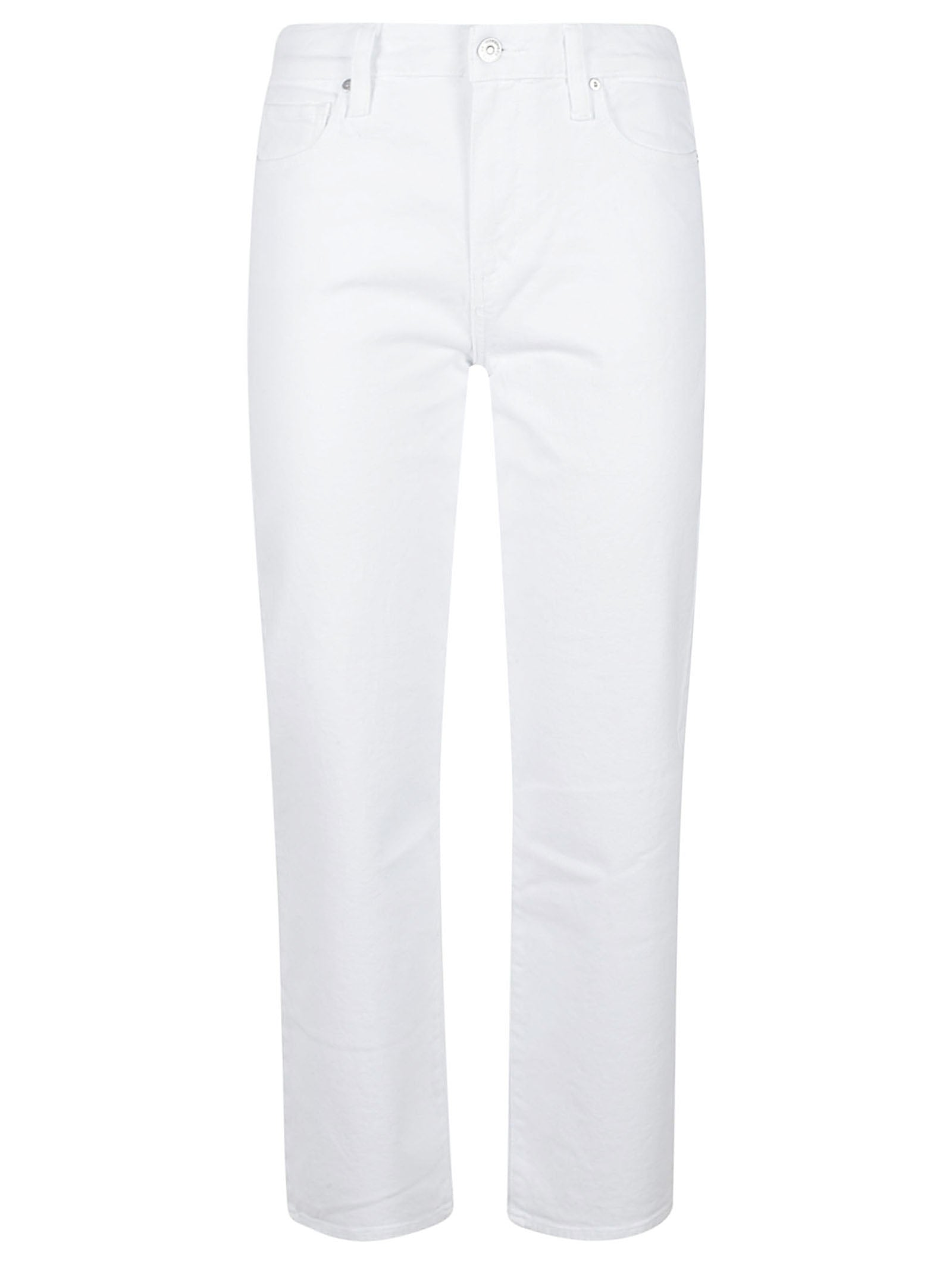 Crisp White Ankle-Length Trousers