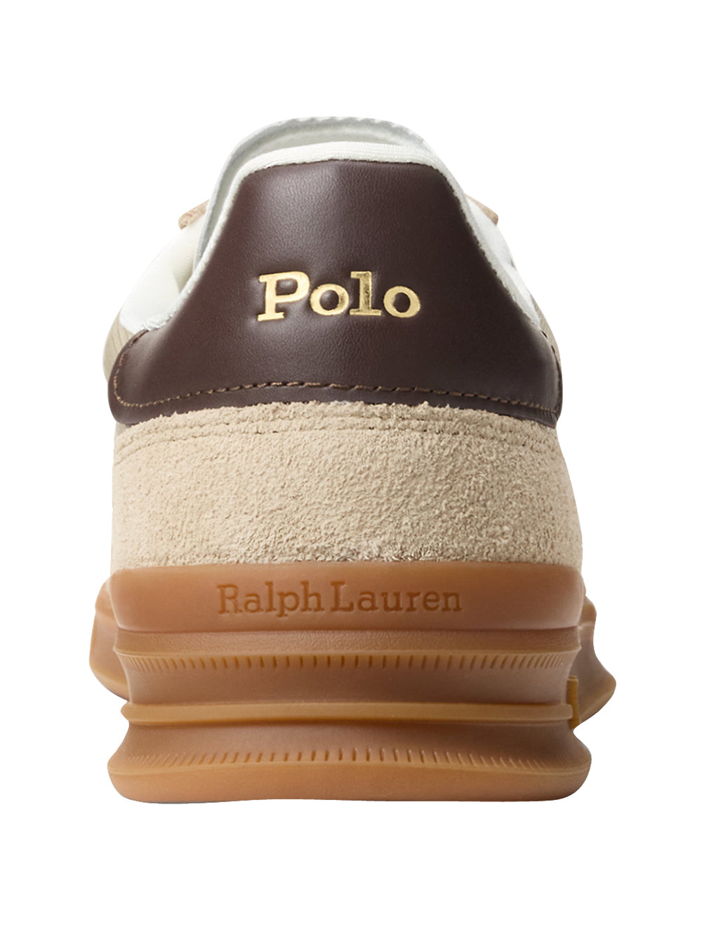 Beige Low-Top Sneakers with Suede and Mesh Panels