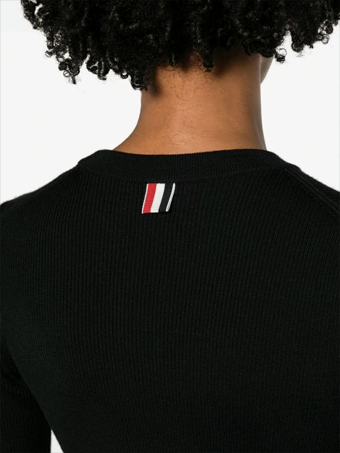 Fitted Black Wool-Silk Blend Cardigan