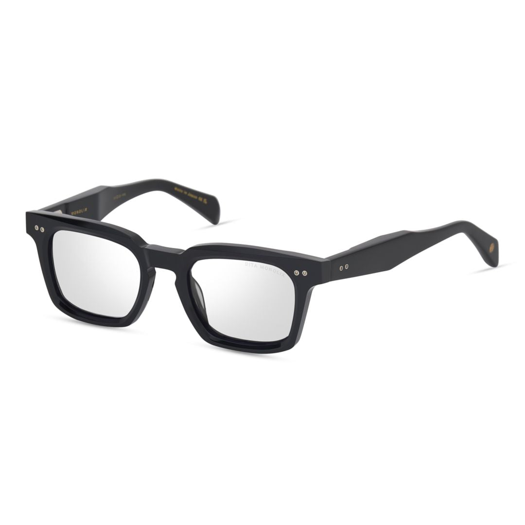 Monolix Translucent Green Square Frame Sunglasses with Metallic Accents