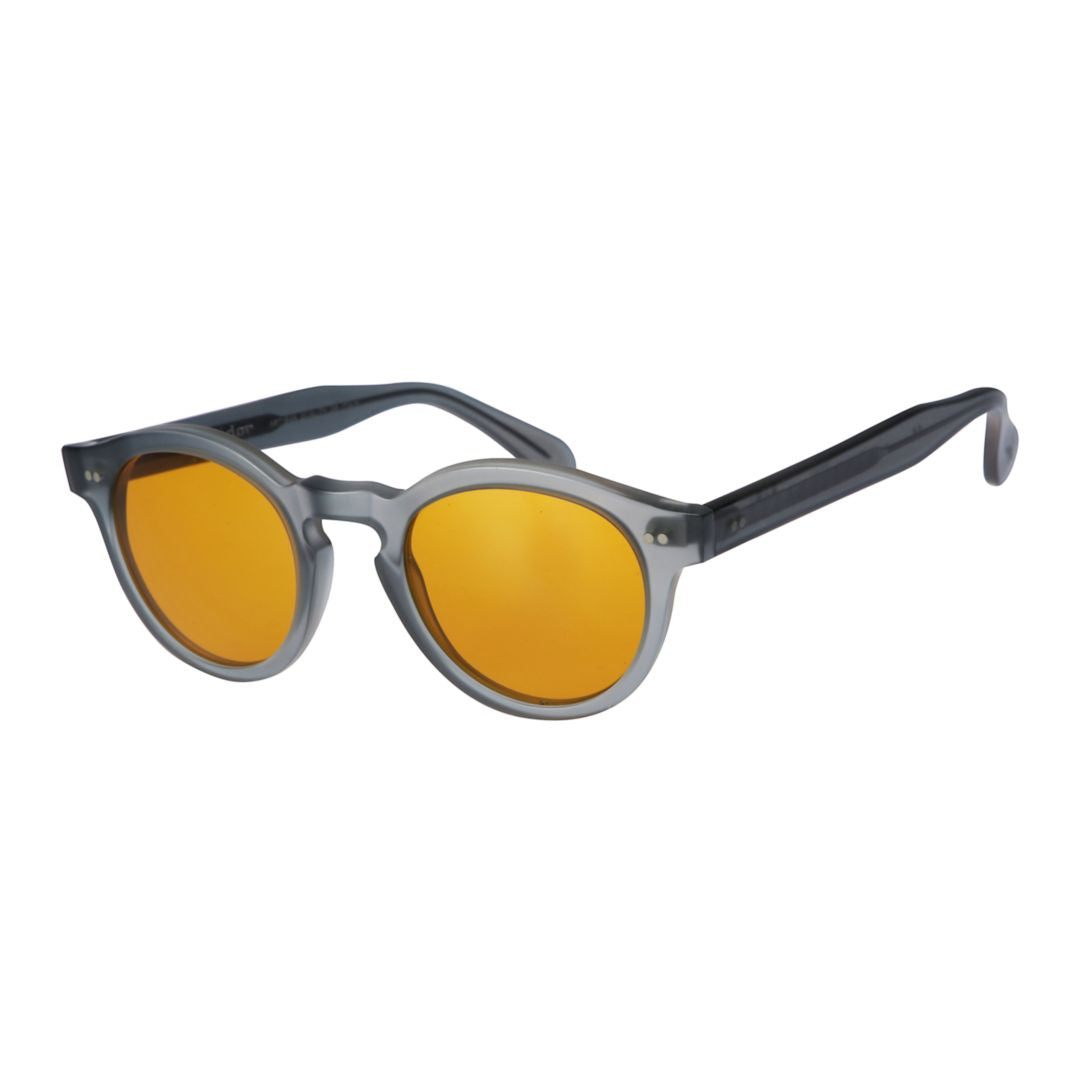 Tony Round Frame Sunglasses with Translucent Smoky Gray Finish