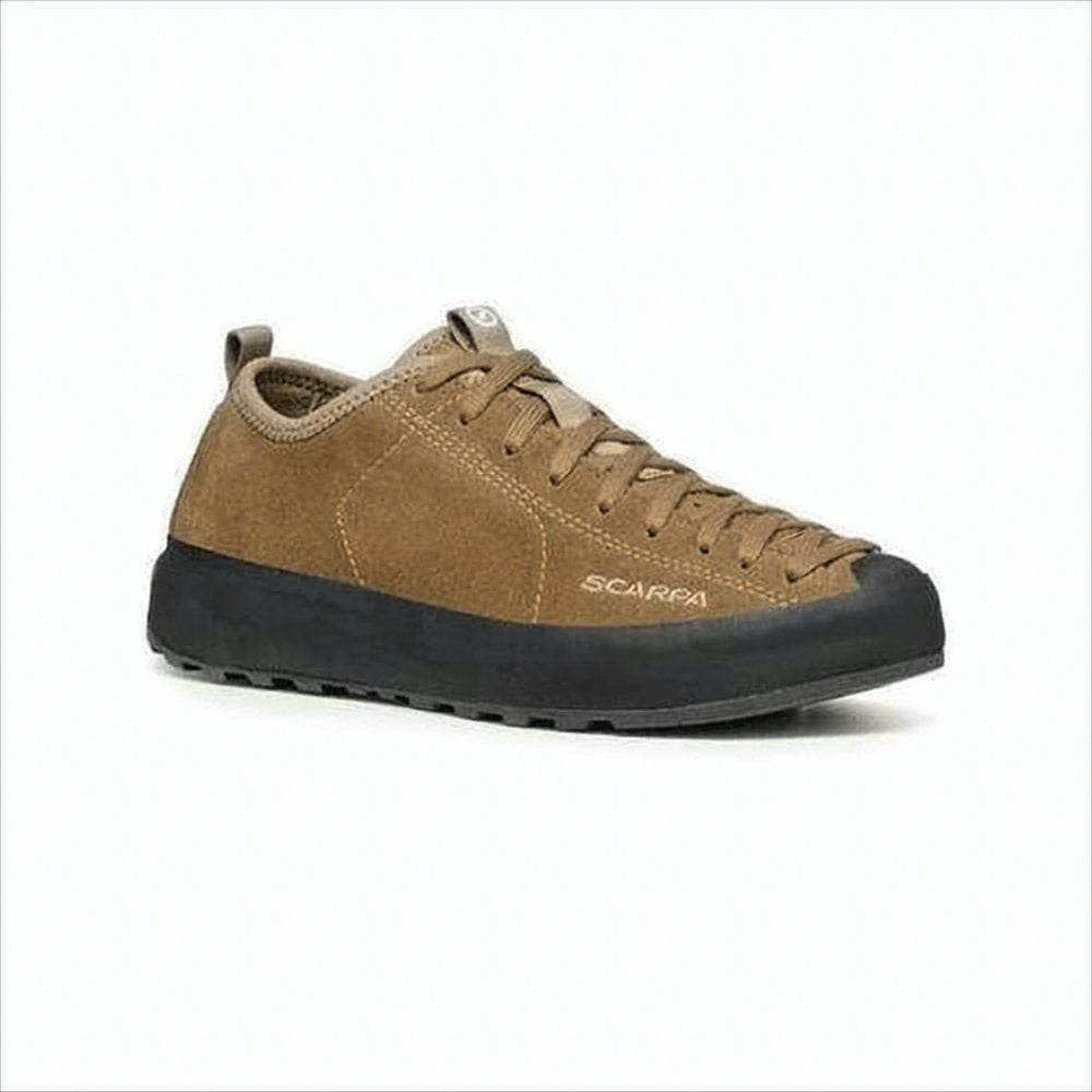 Low-Profile Brown Leather and Suede Sneakers