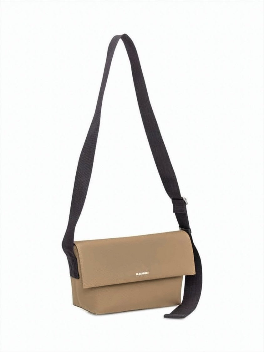 Structured Brown Crossbody Bag with Fold-Over Flap