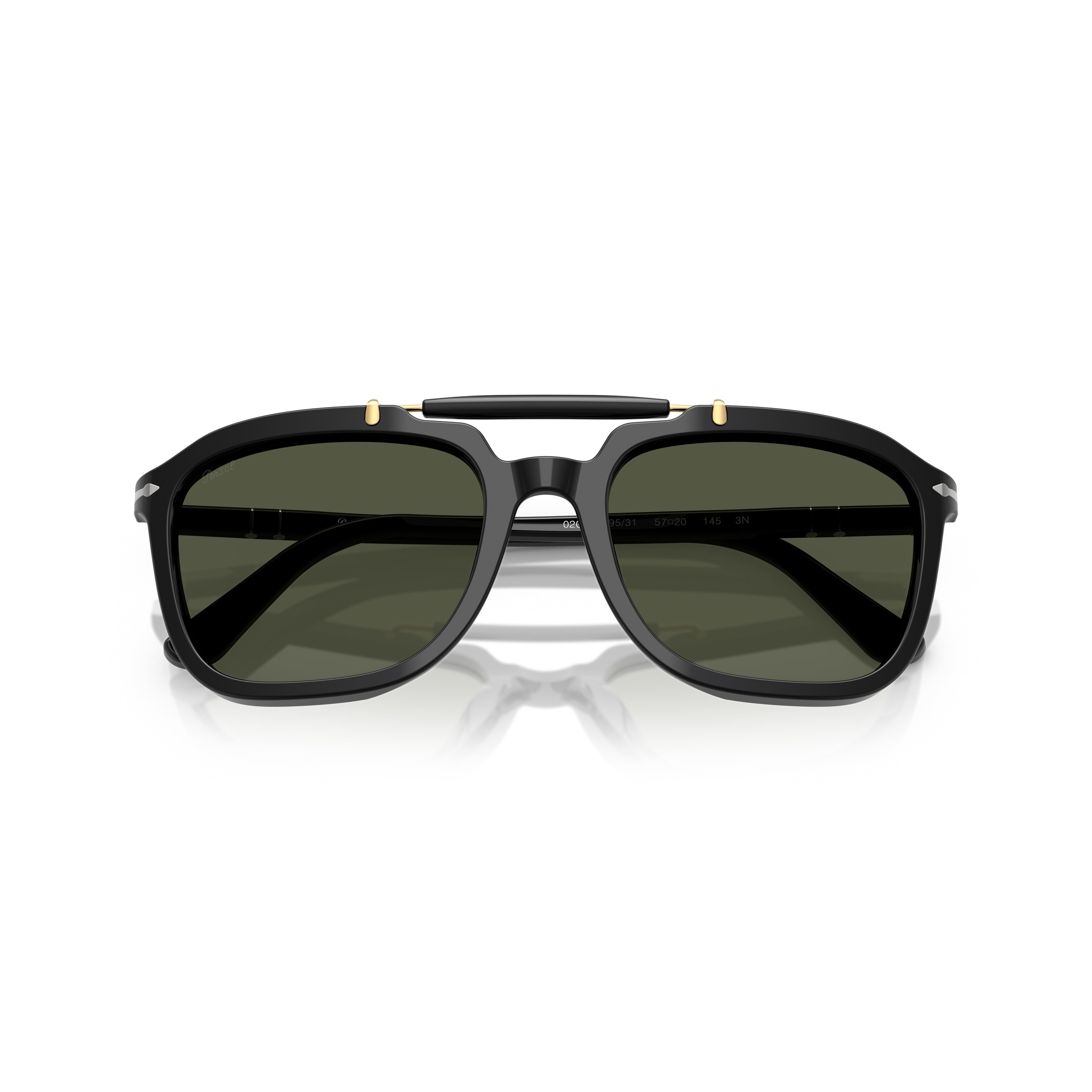 0po0203s Bold Square Acetate Sunglasses with Gold-tone Accents