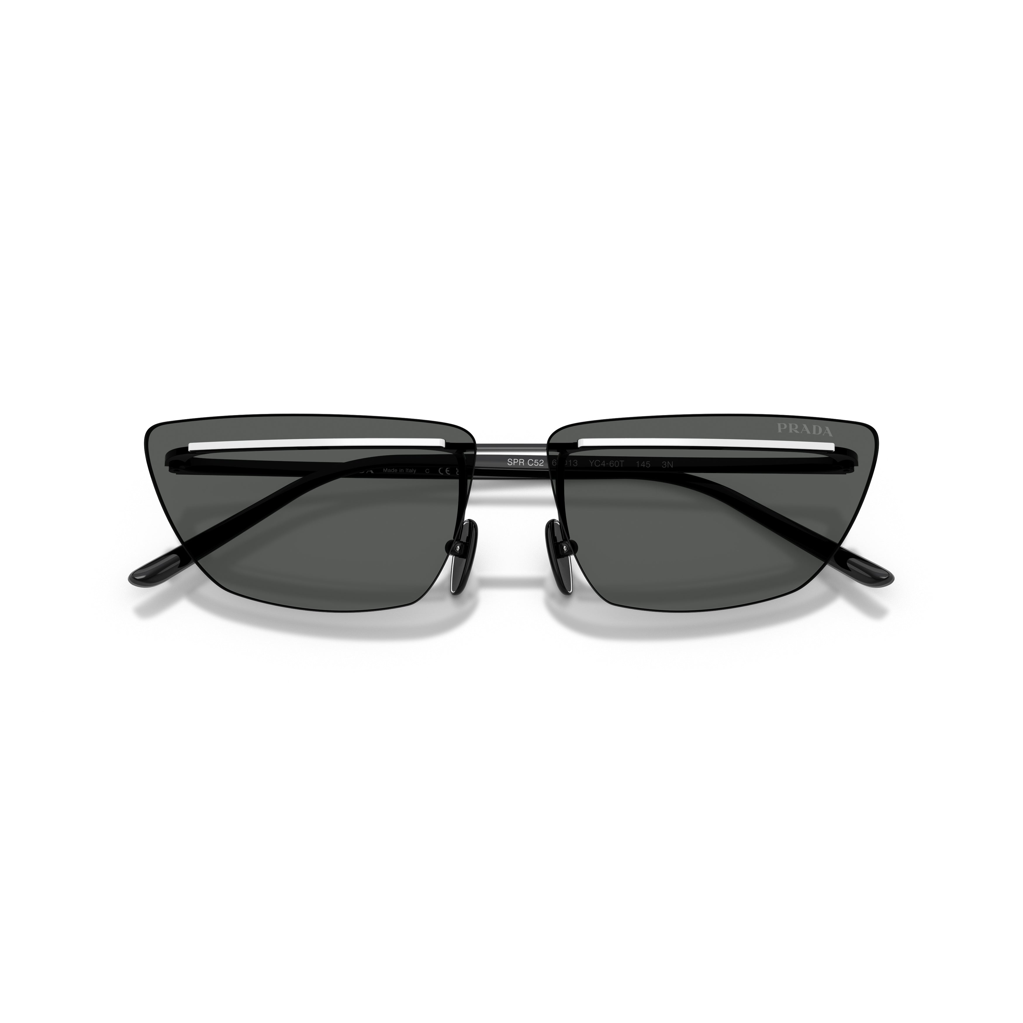 0pr C52s Angular Black Metal Sunglasses