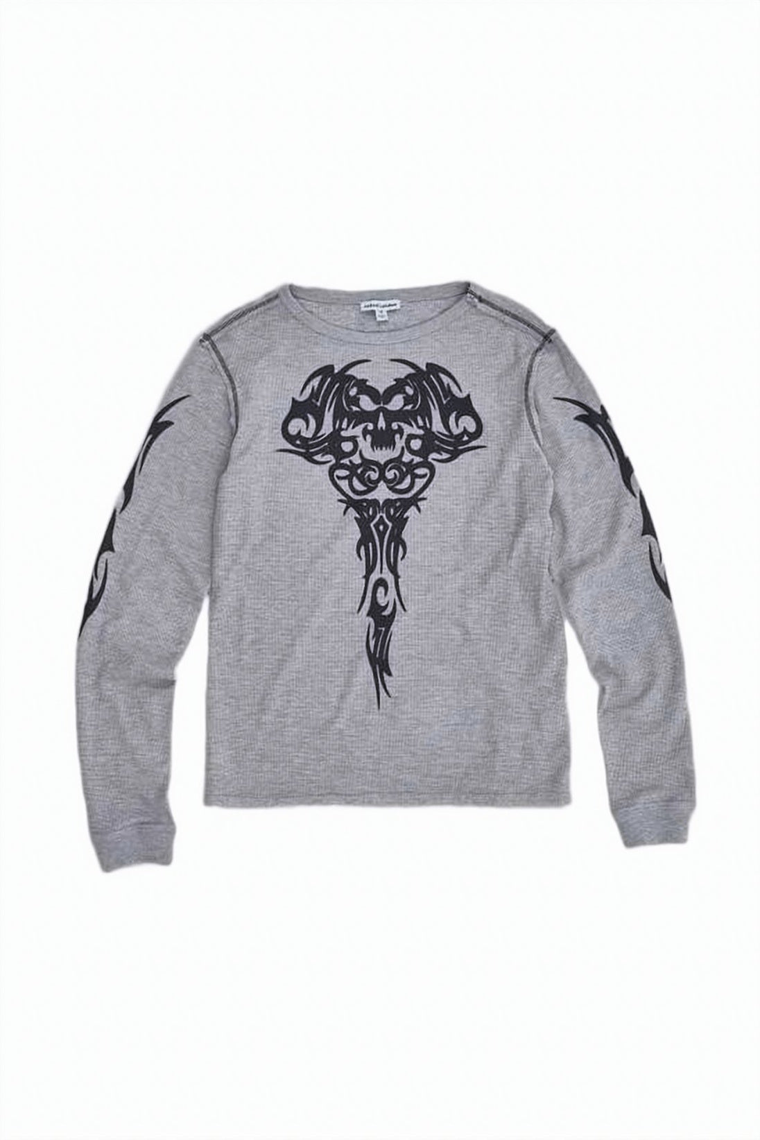 Textured Grey Long-Sleeve Shirt