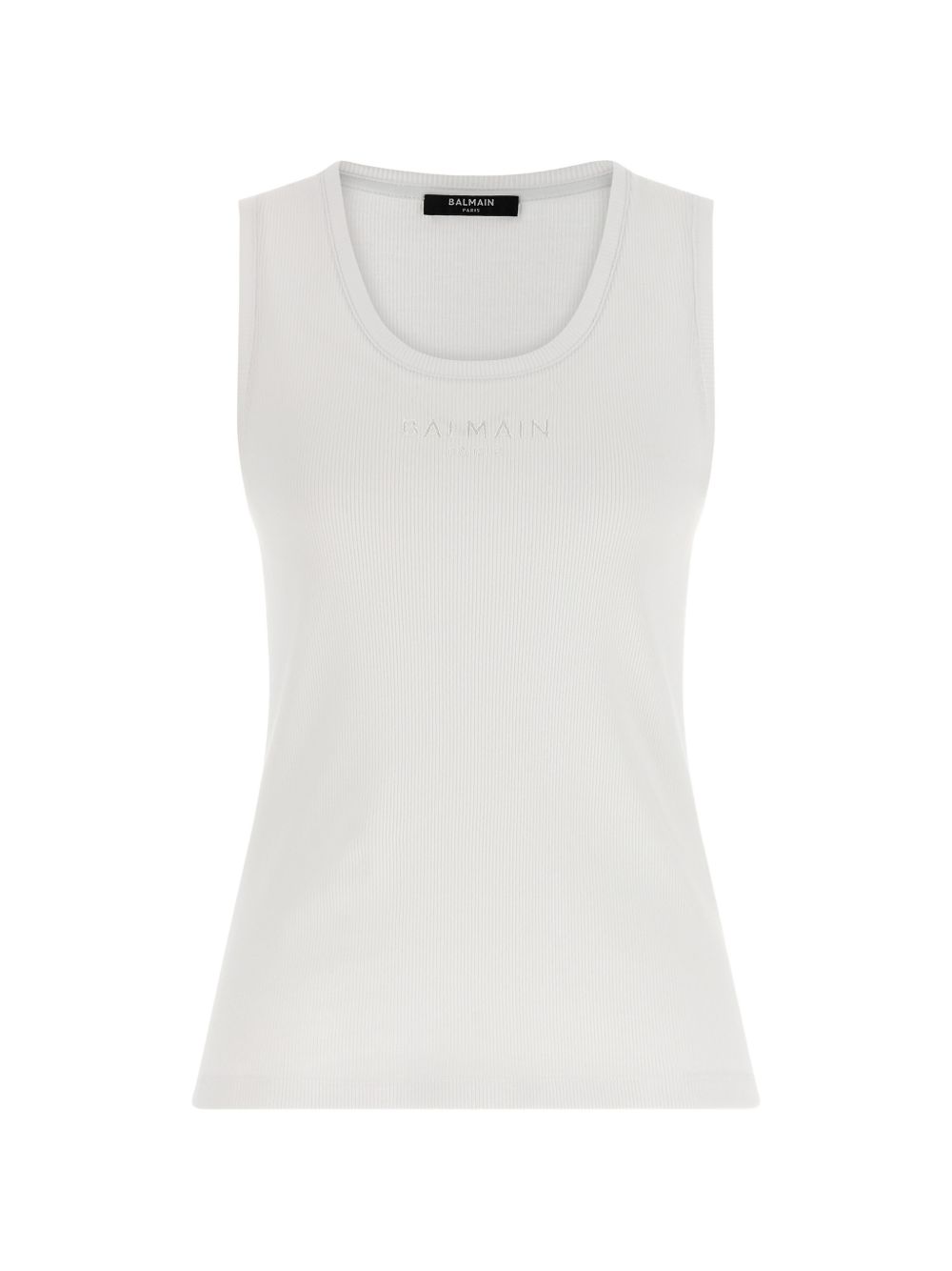 Sleeveless Ribbed Top with Round Neckline