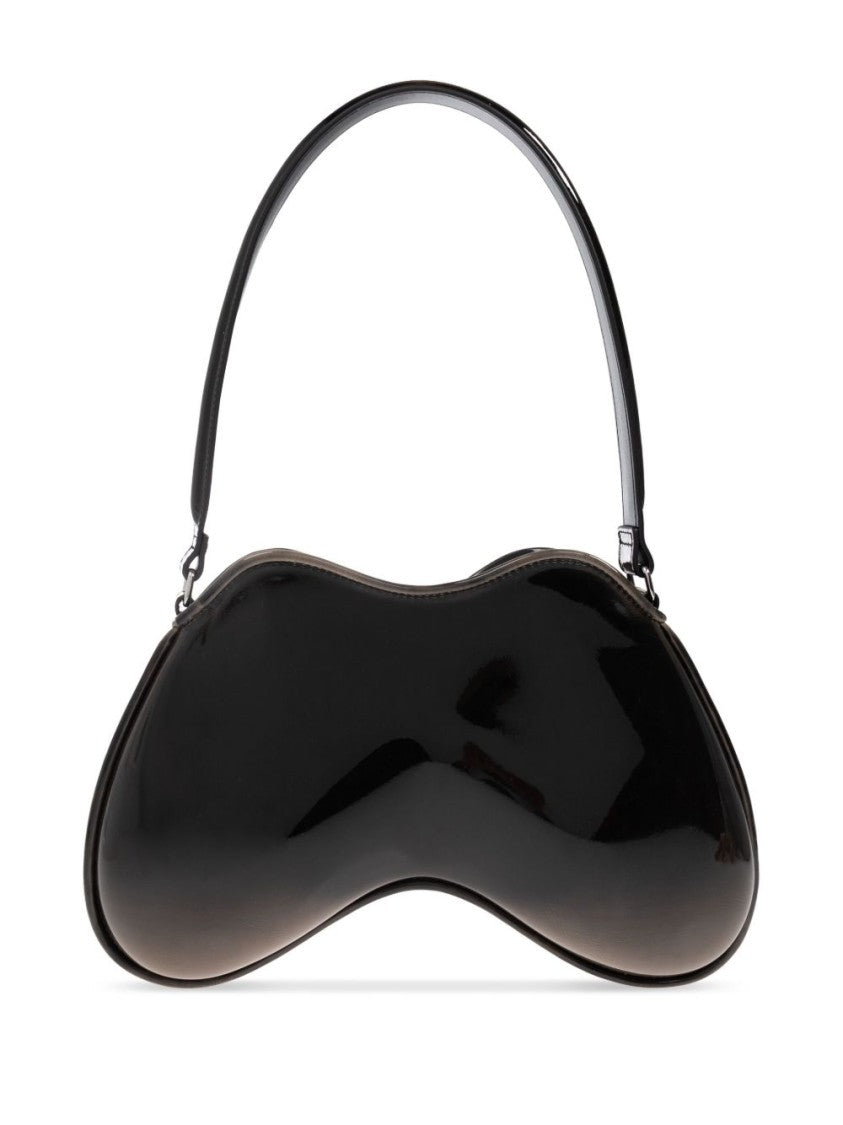 Sculptural Red Polyurethane Shoulder Bag