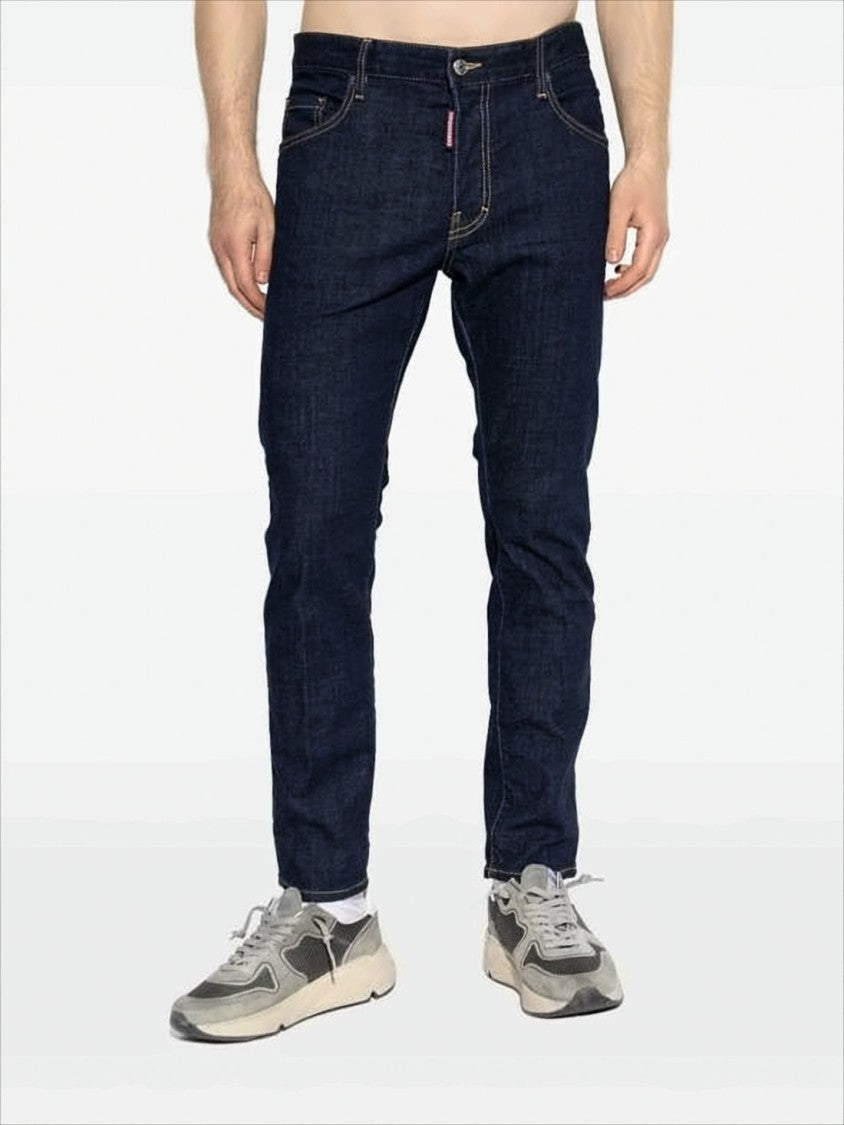 Straight-Leg Denim Pants with Contrast Stitching