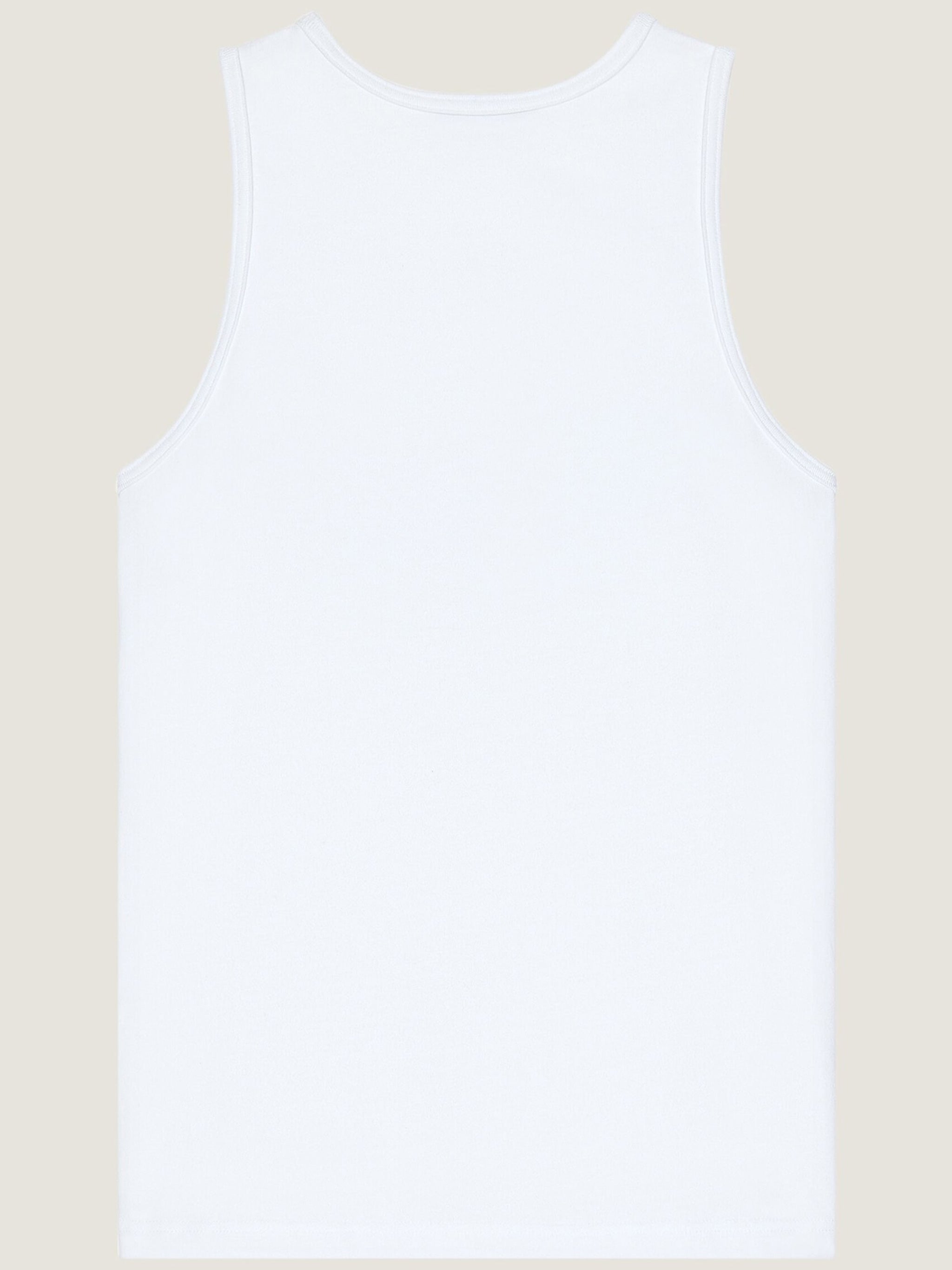 White Slim Fit Distressed Graphic Tank