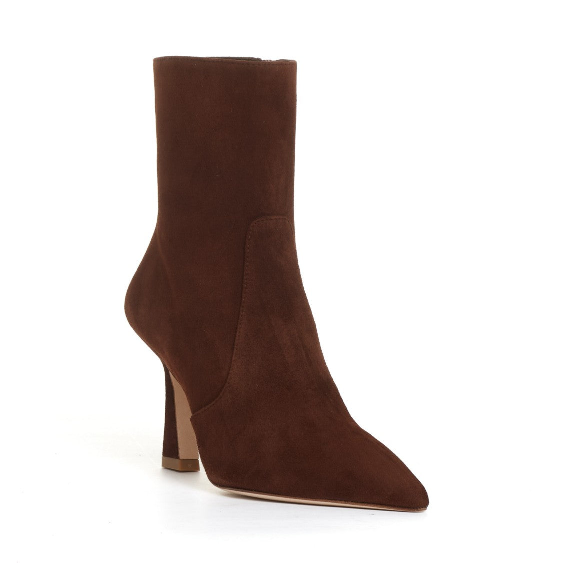 Coffee Suede Ankle Boot 80Mm Heel