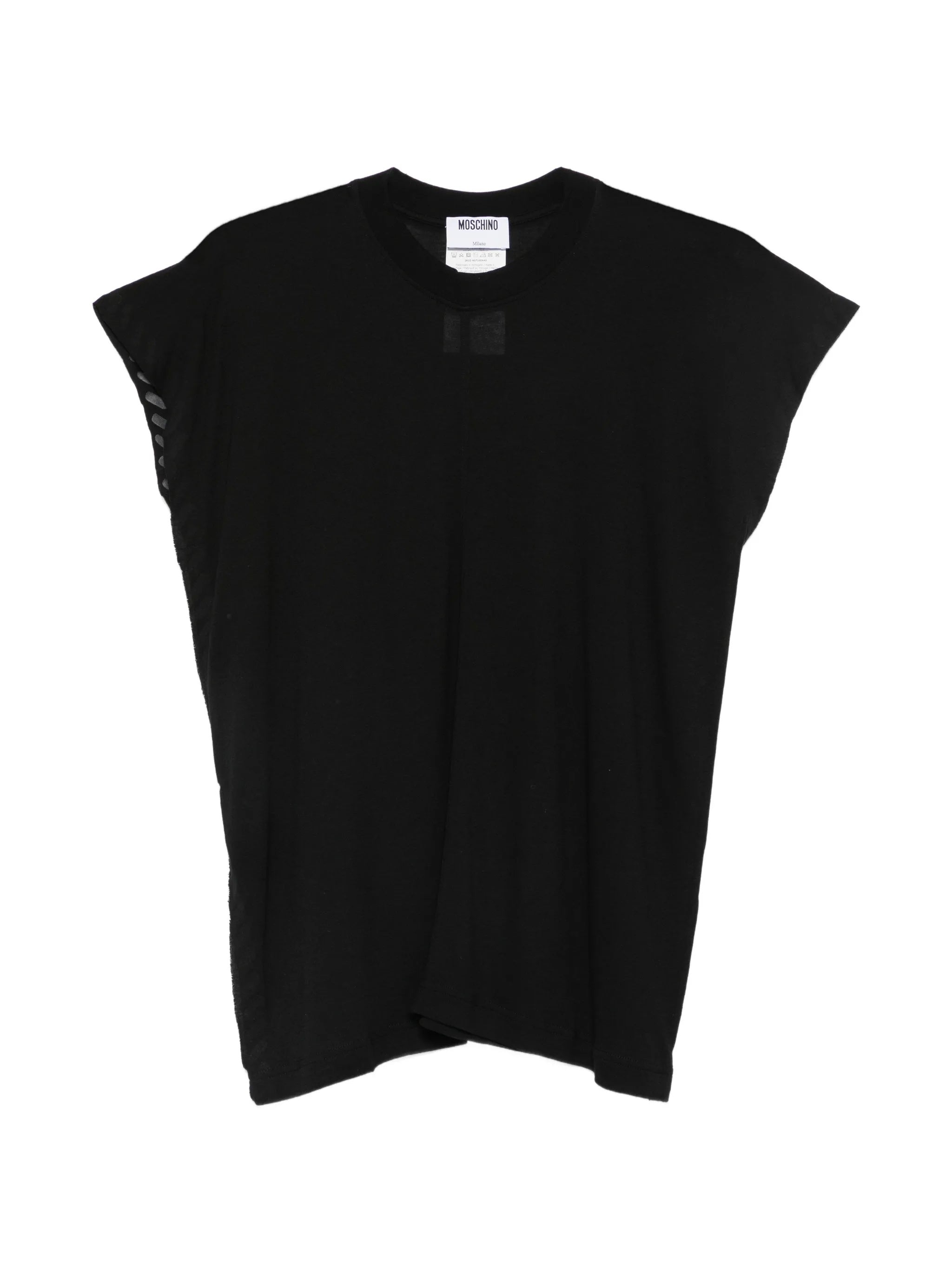 Black Relaxed Viscose Flutter Sleeve T-Shirt