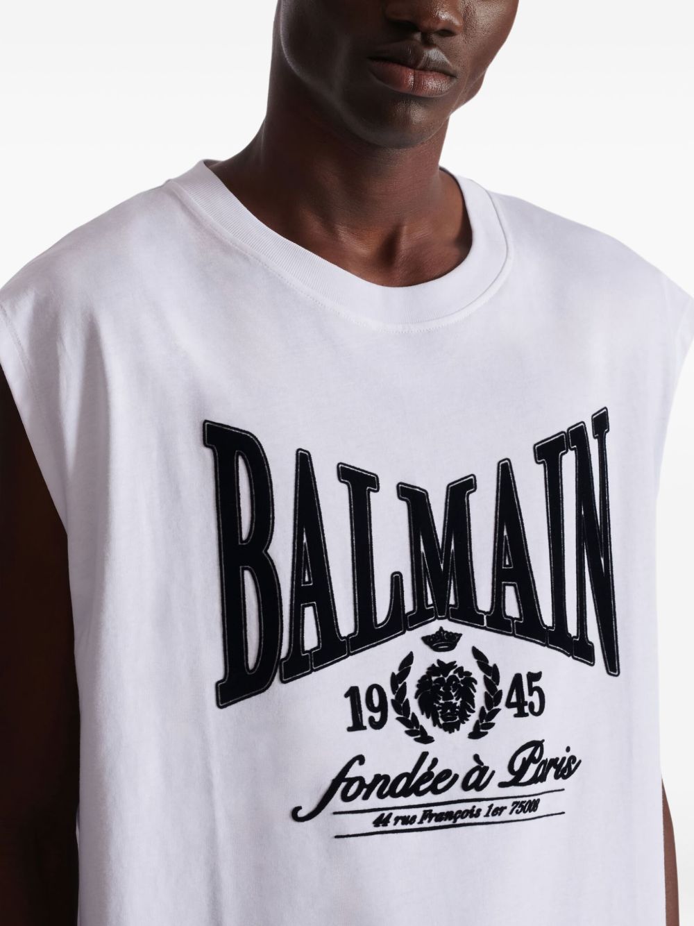 Sleeveless Silk and Nylon T-Shirt