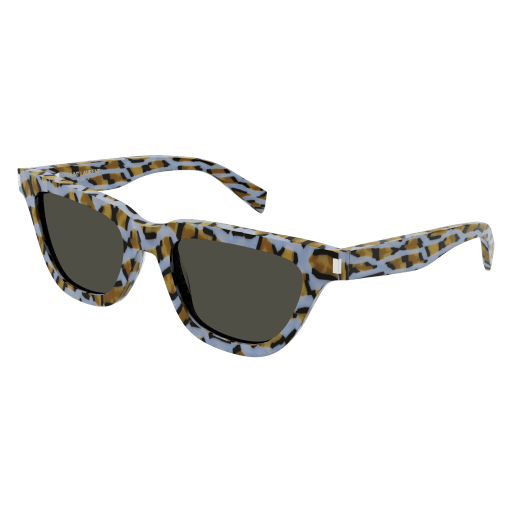 Oversized Animal Print Sunglasses with Blue Frame