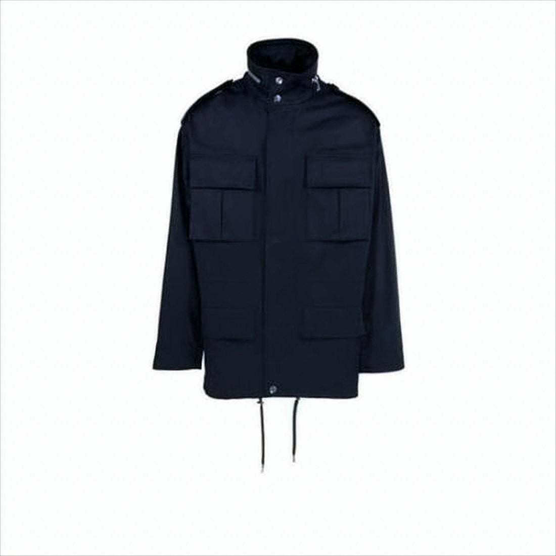 Structured High-Collar Jacket with Utility Pockets