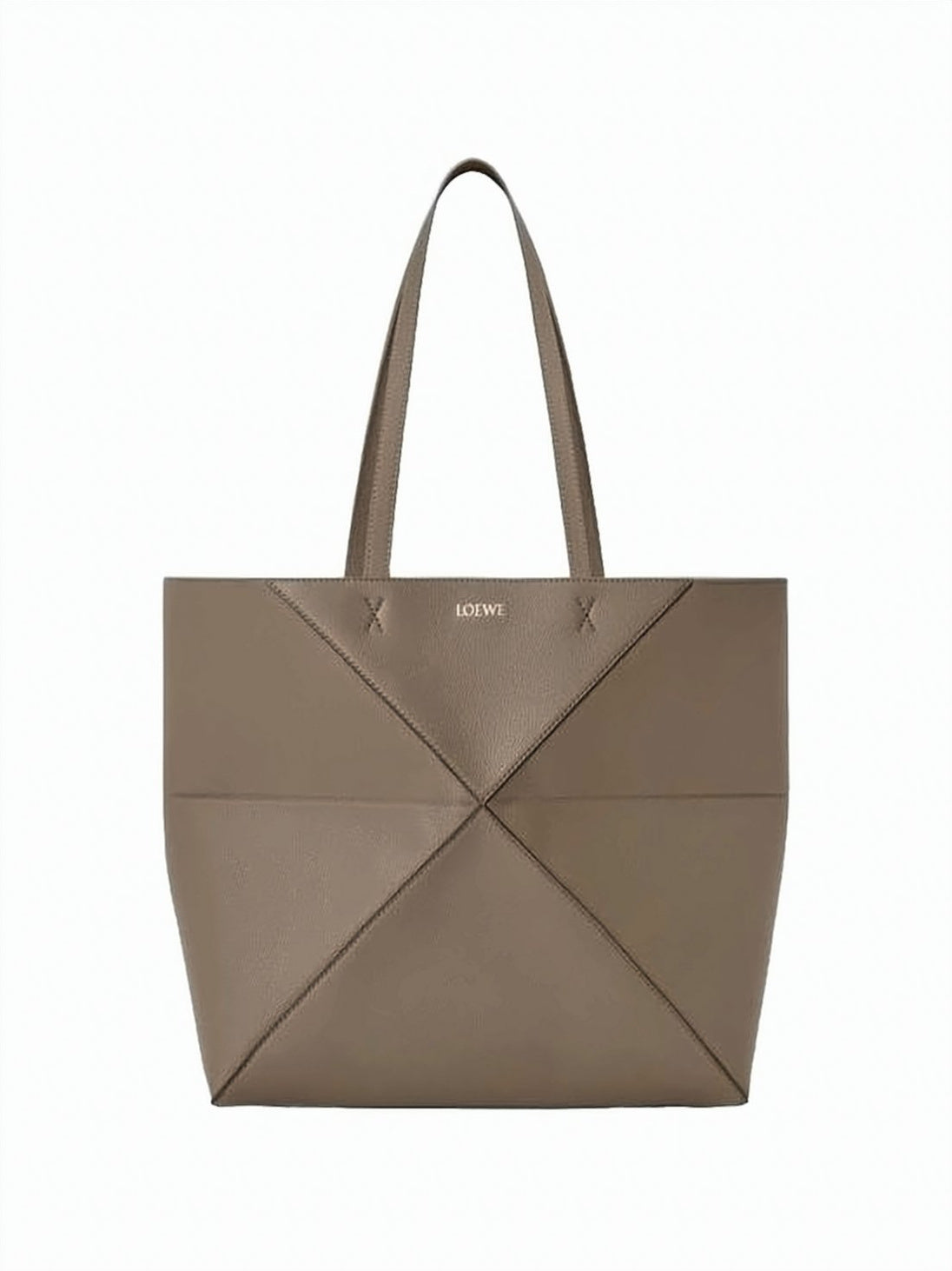 Geometric Calf Leather Shoulder Bag