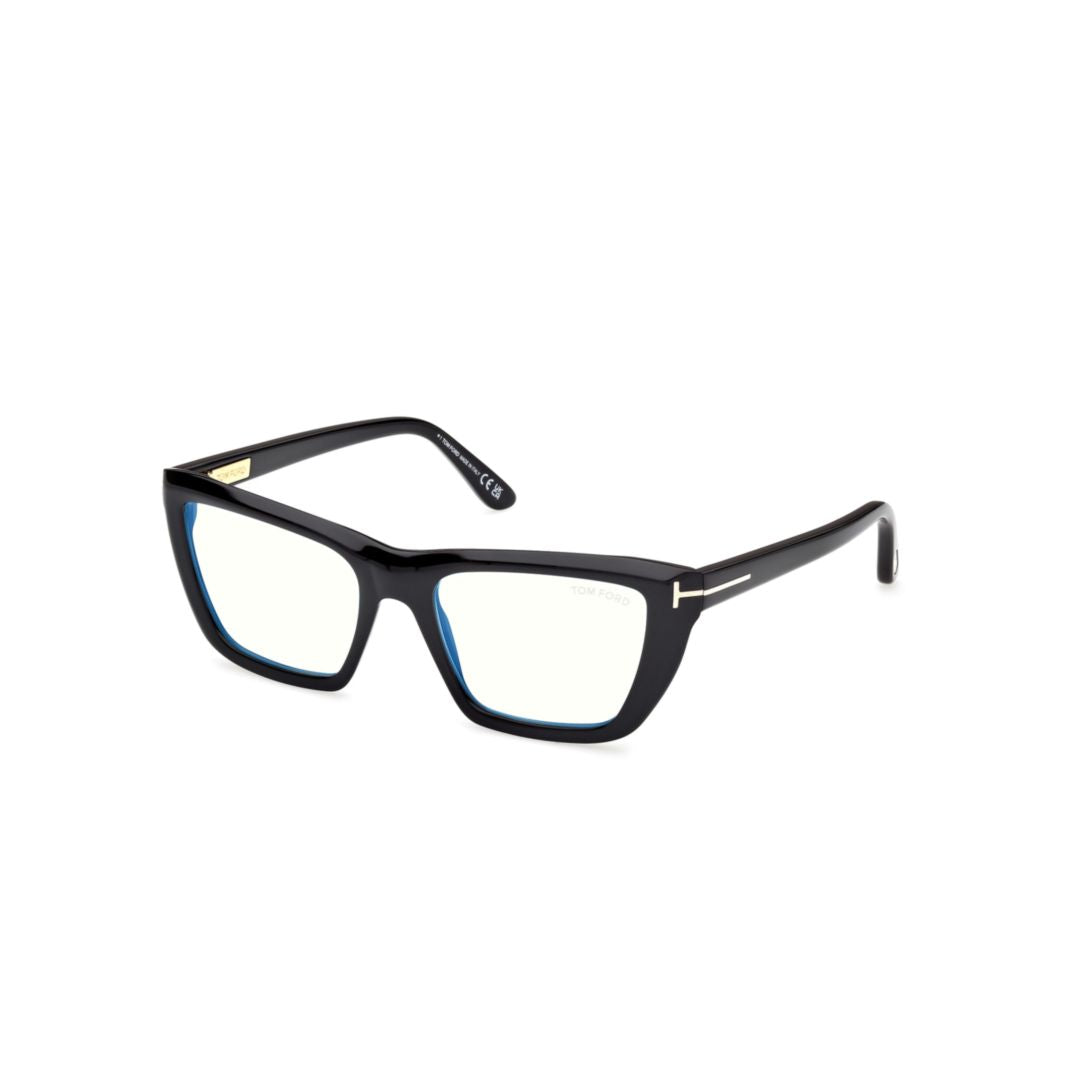 Ft6047-B Rectangular Black Acetate Eyeglasses