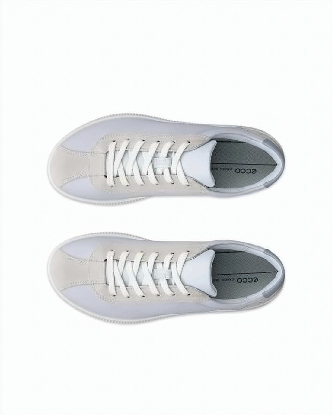 White Ecco Sneakers with Leather Upper