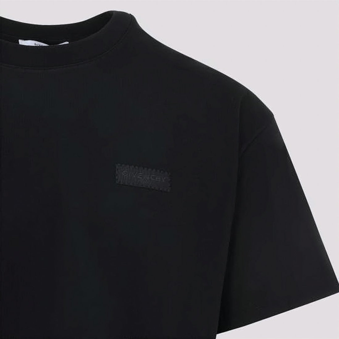 Black T-Shirt with Tonal Logo Patch