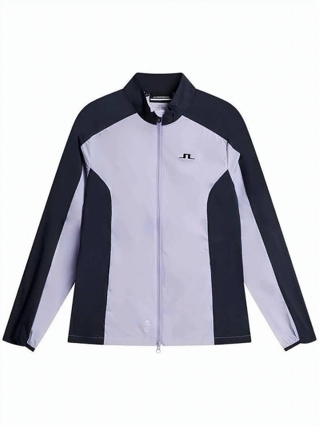 Color-Blocked High Collar Jacket with Front Zipper