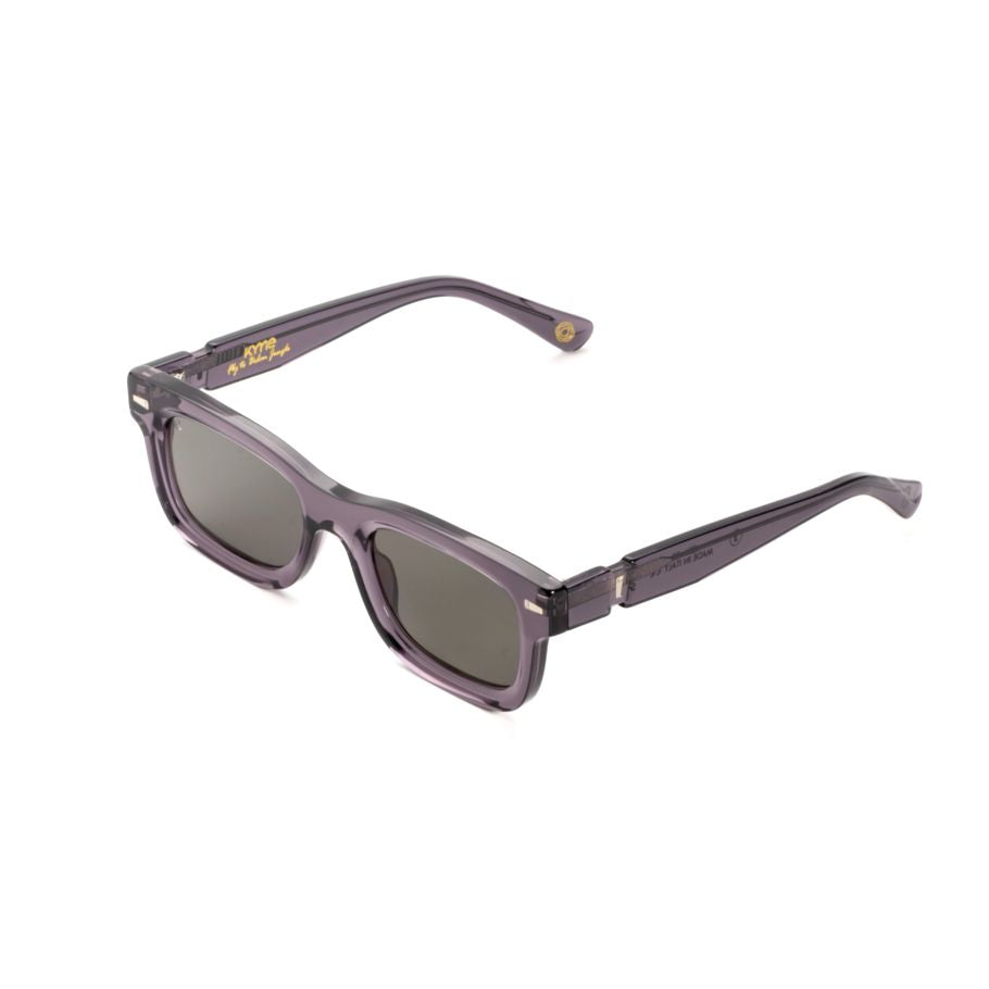 Jedi3 Bold Rectangular Sunglasses with Translucent Smoky Purple Frame
