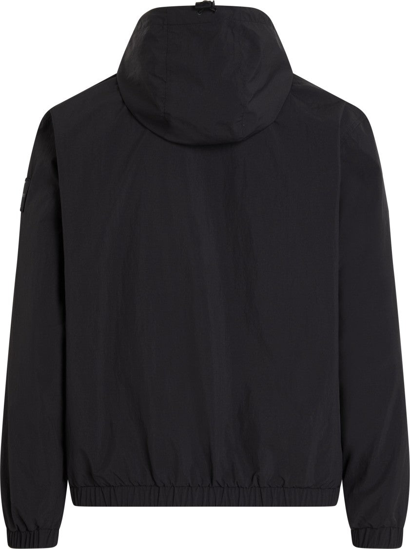 Soft Curled Nylon Jacket With Hood