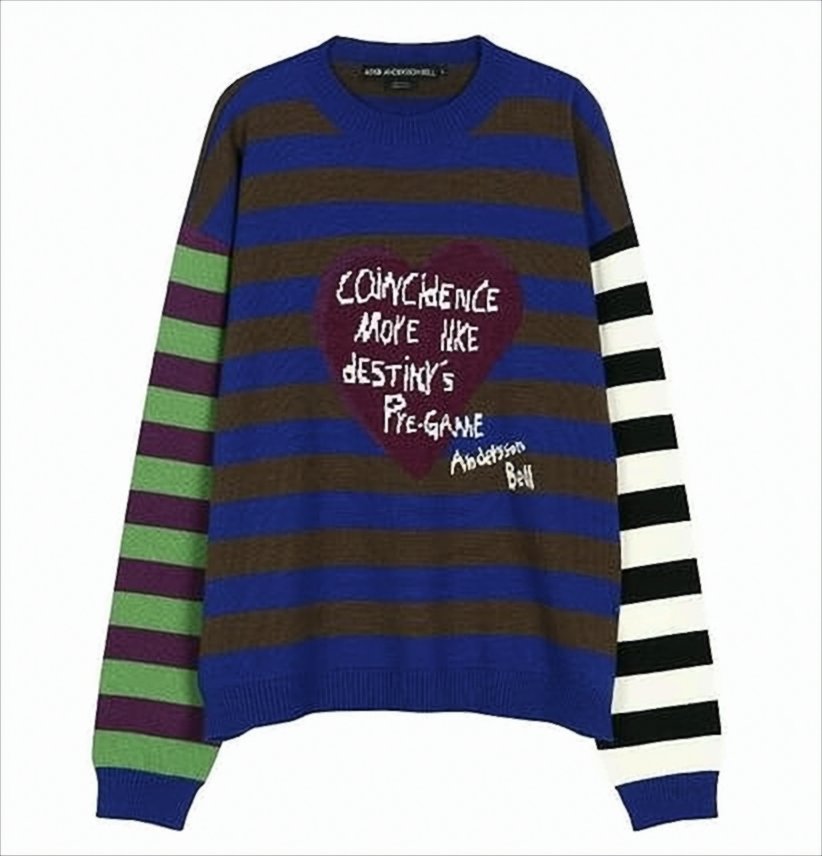 Striped Sweater with Mismatched Sleeves
