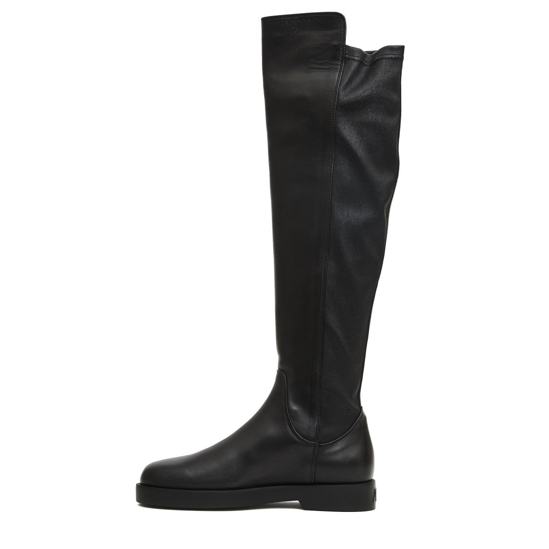 Knee-High Calf Leather Boots With Air Cushioning Sole
