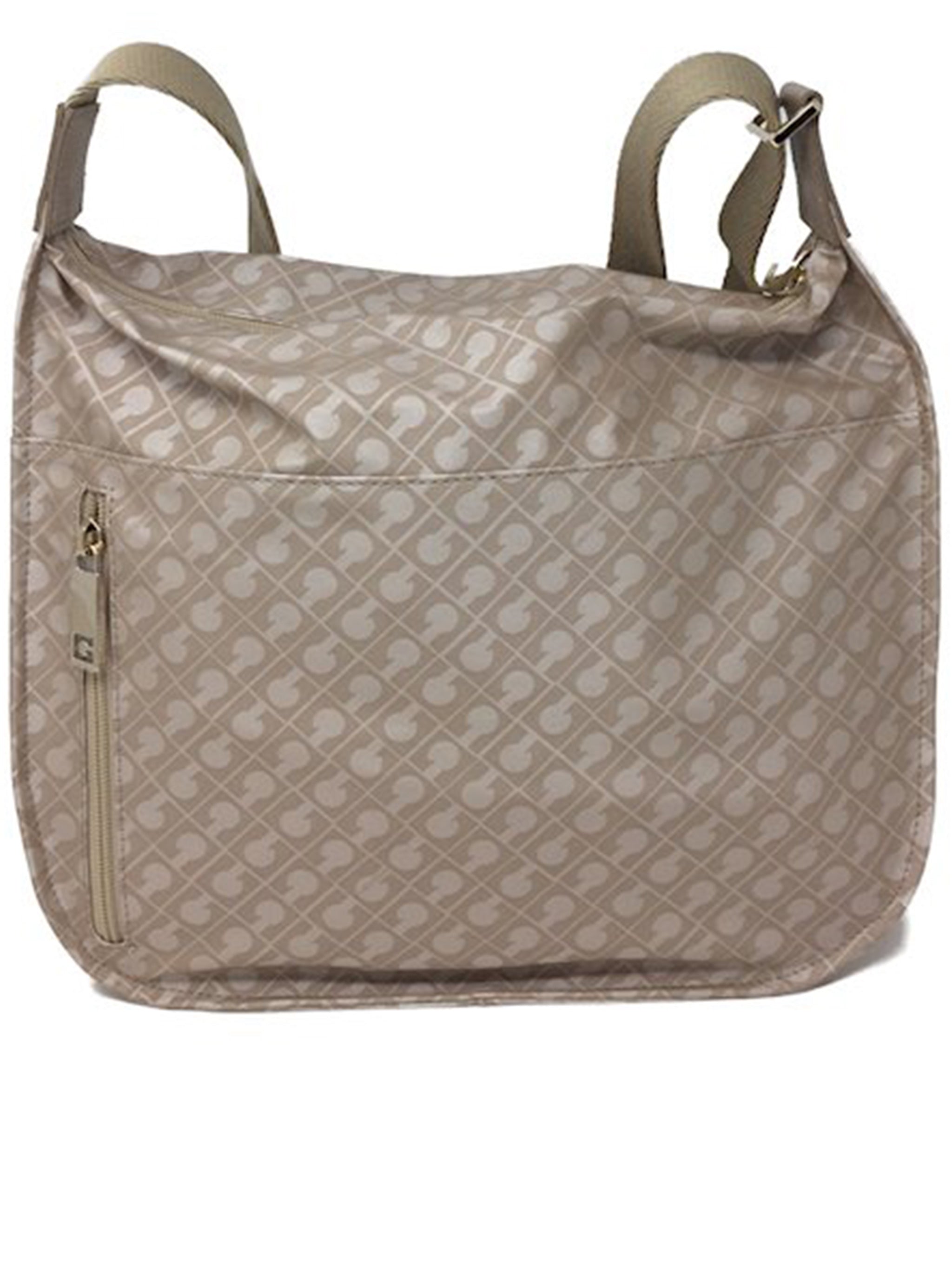 Neutrals Rectangular Patterned Leather Crossbody Satchel