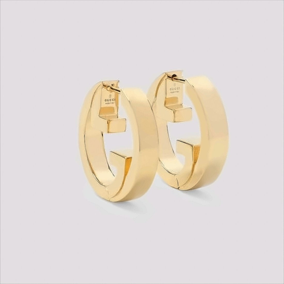 Geometric Cutout Gold Hoop Earrings