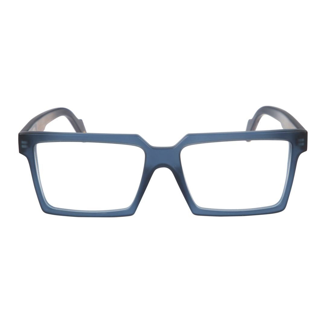 Pierre Rectangular Frame Sunglasses with Translucent Dark Blue Finish