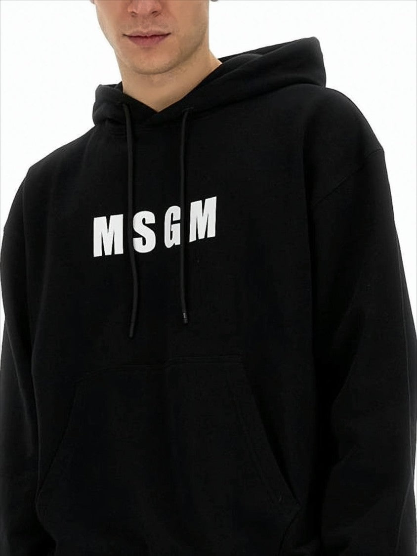 Relaxed-Fit Black Hoodie With Bold Logo