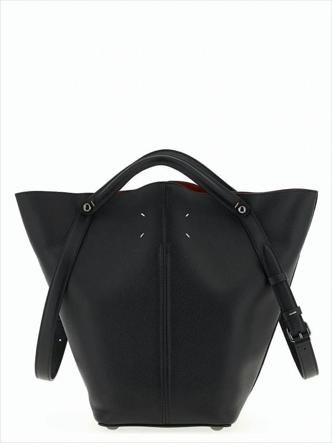 Structured Black Calf Leather Tote Bag