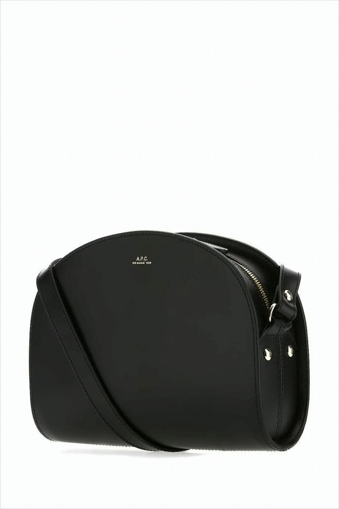 Smooth Leather Half-Moon Crossbody Bag