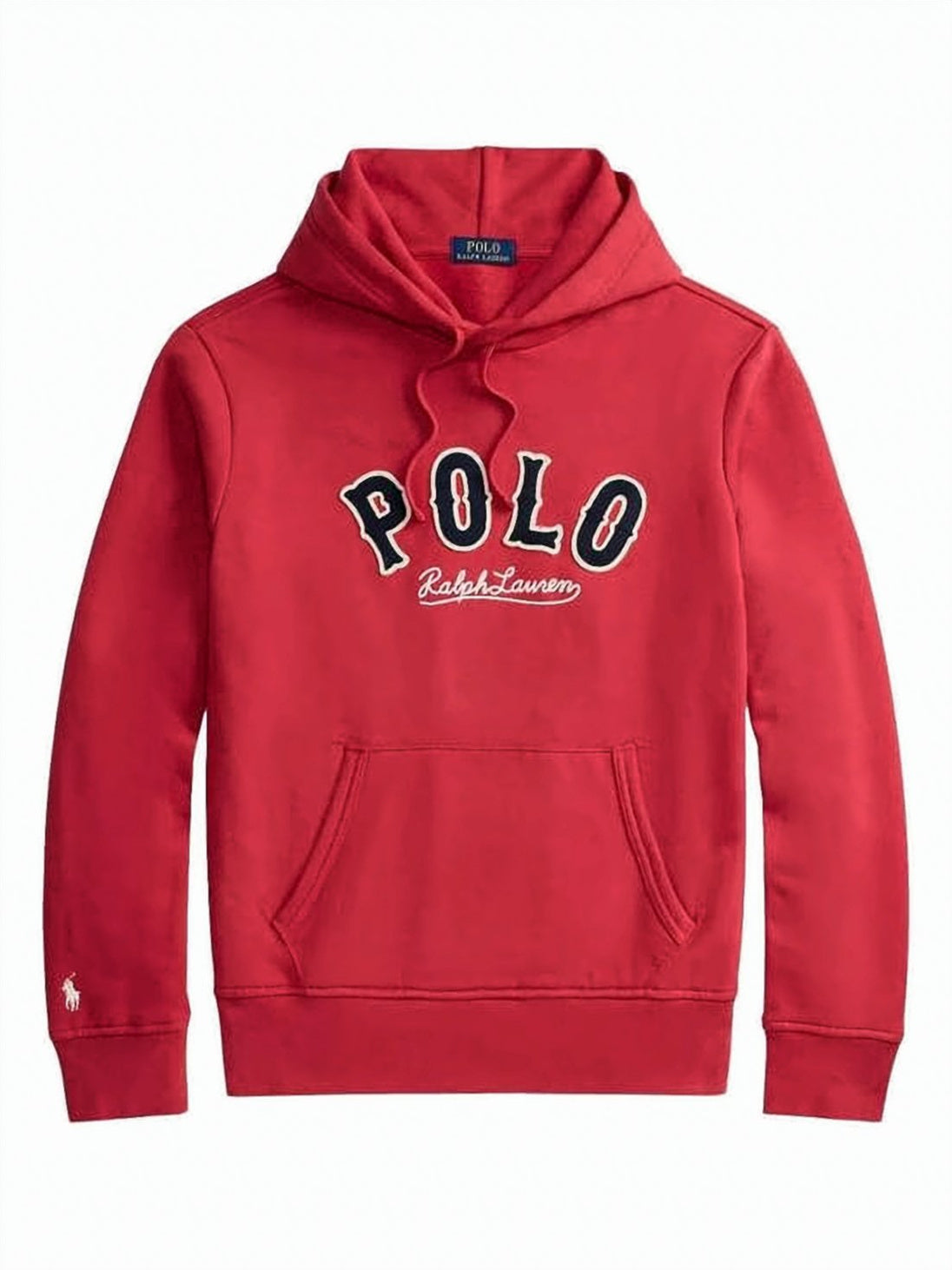 Red Vibrant Front Logo Drawstring Hoodie