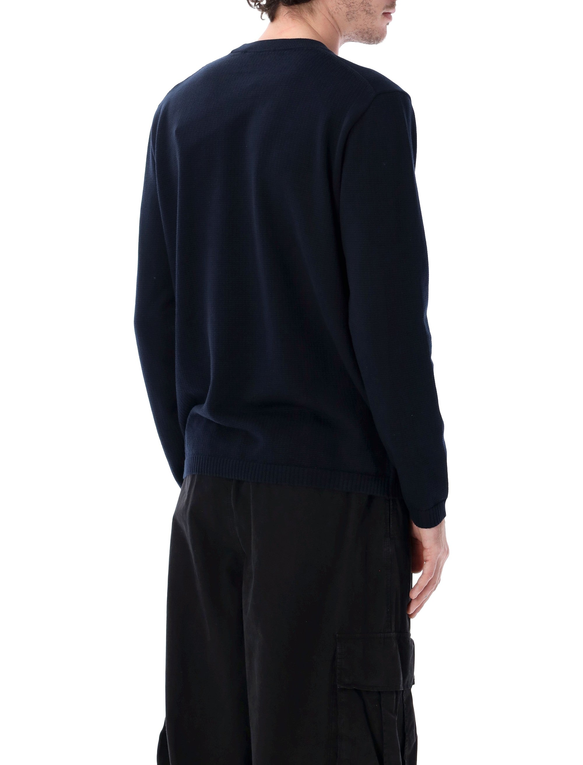 Sweter z dzianiny micro stitch z bawełny organicznej