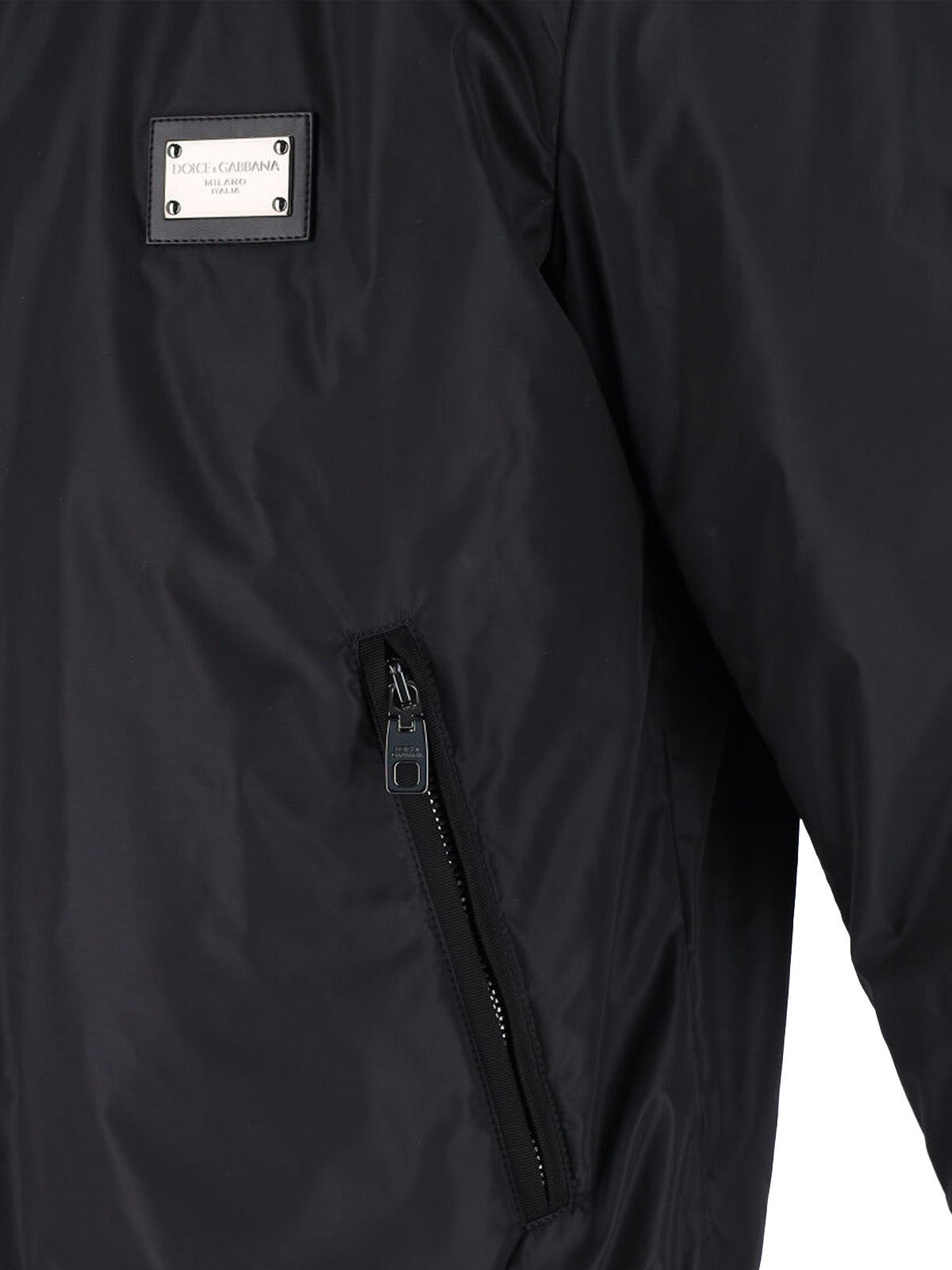 Black Sleek Ribbed Trim Bomber Jacket