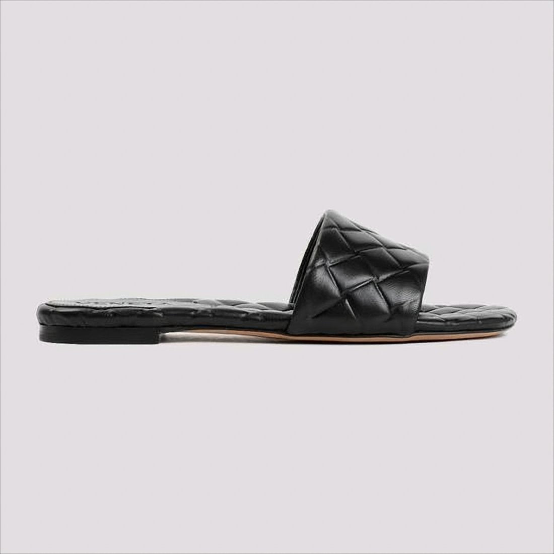 Padded Strap Black Flat Mules