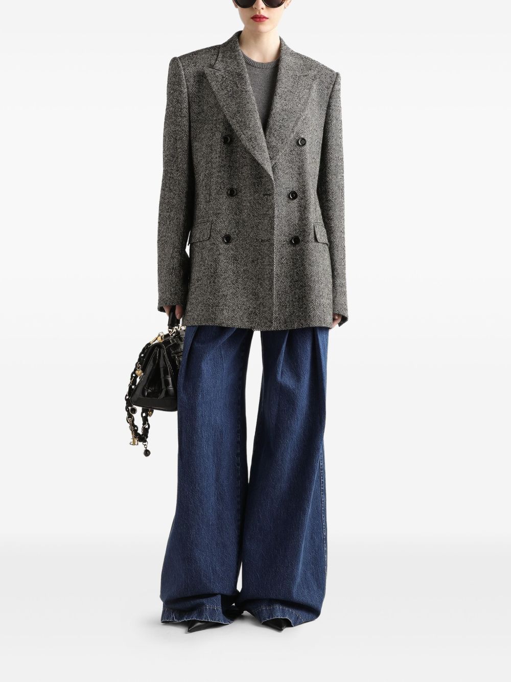 Five-Pocket Denim Trousers with High Waist