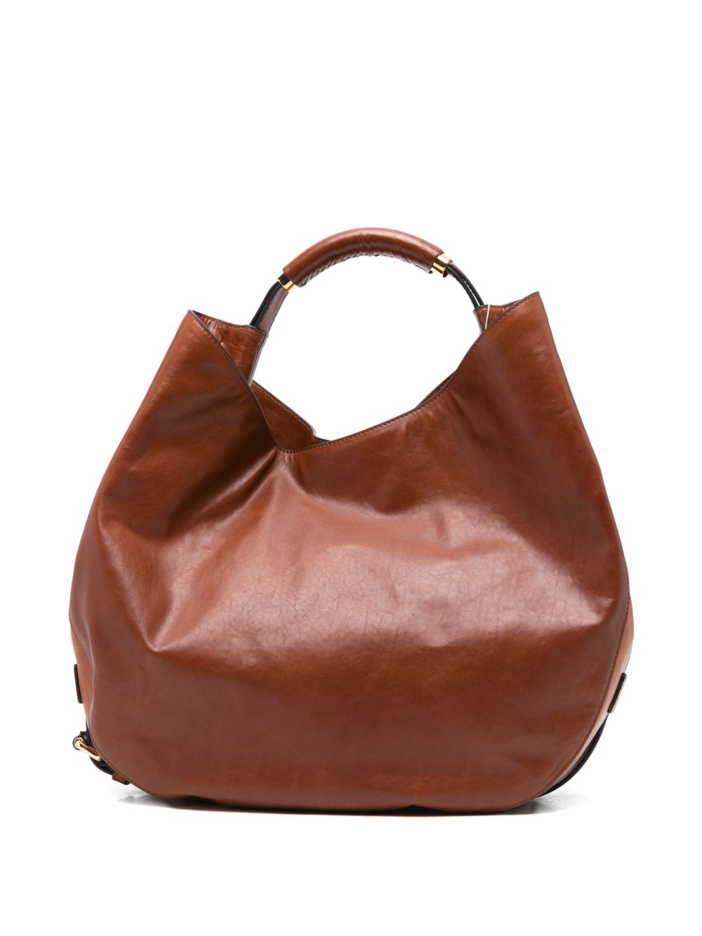 Soft-Structured Brown Leather Bag