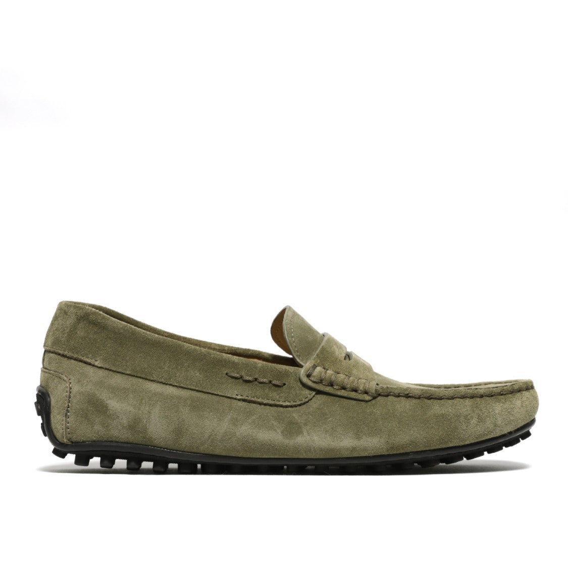 Moccasin In Soft Green Suede