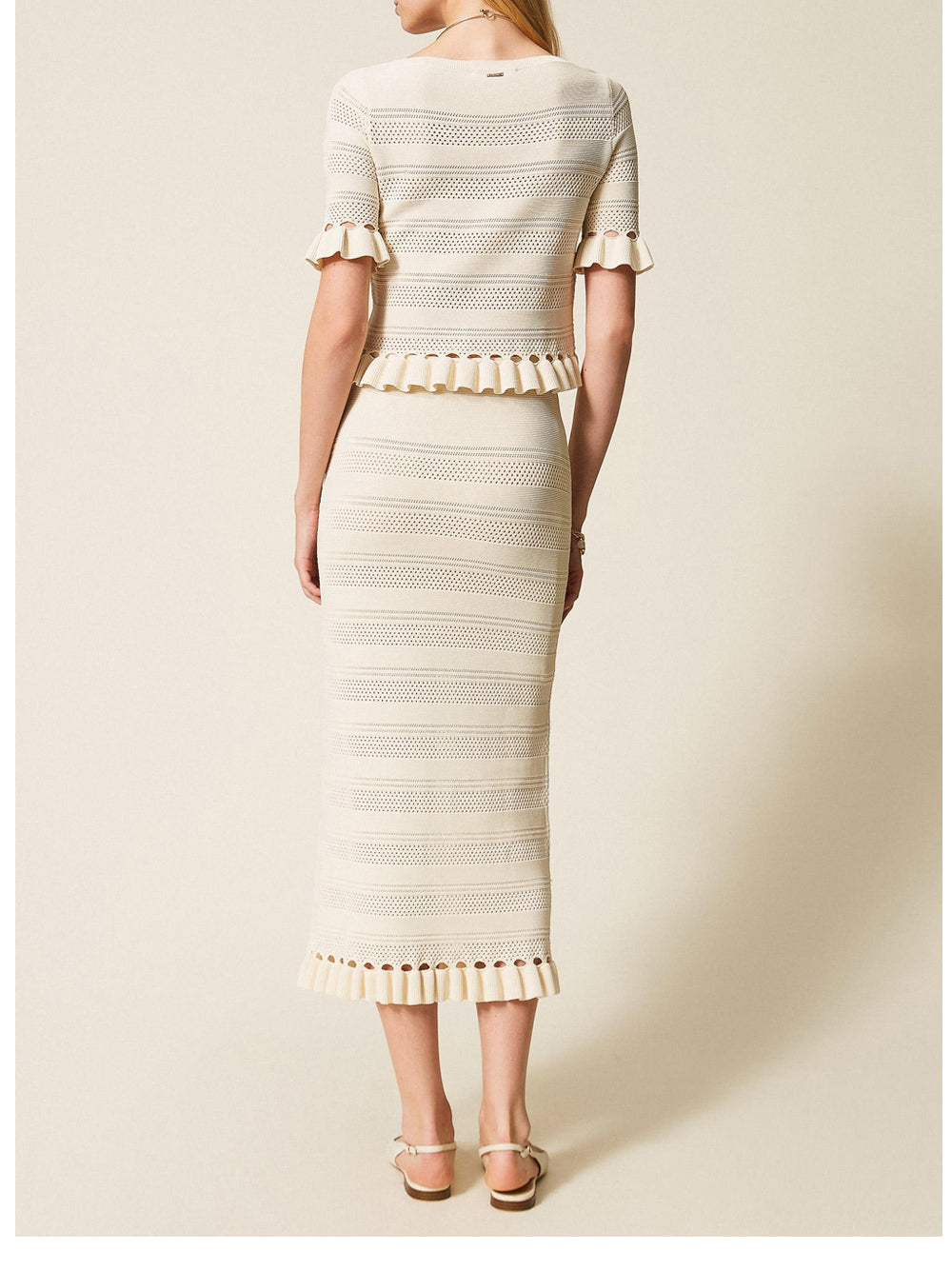 Knit Skirt with Punched Detailing