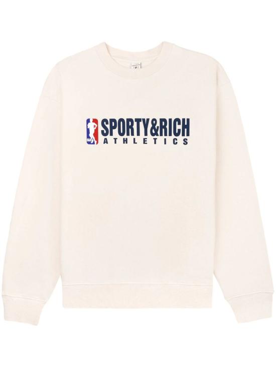 Long-Sleeved Crewneck Sweatshirt with Bold Logo Accents
