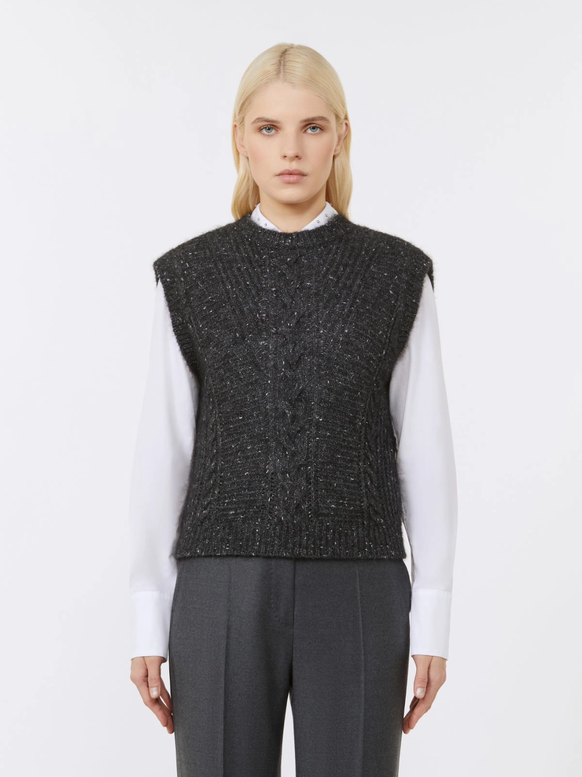 Textured Cable Knit Vest