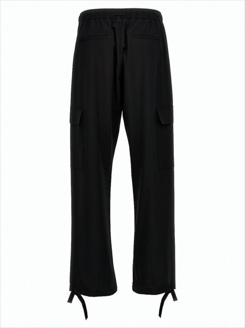 Relaxed Fit Straight Pants with Drawstring Waist